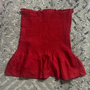 Red skirt.